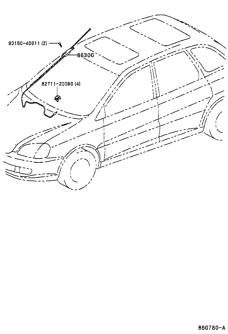 86300-44060 ANTENNA ASSY, W/HOLDER product image