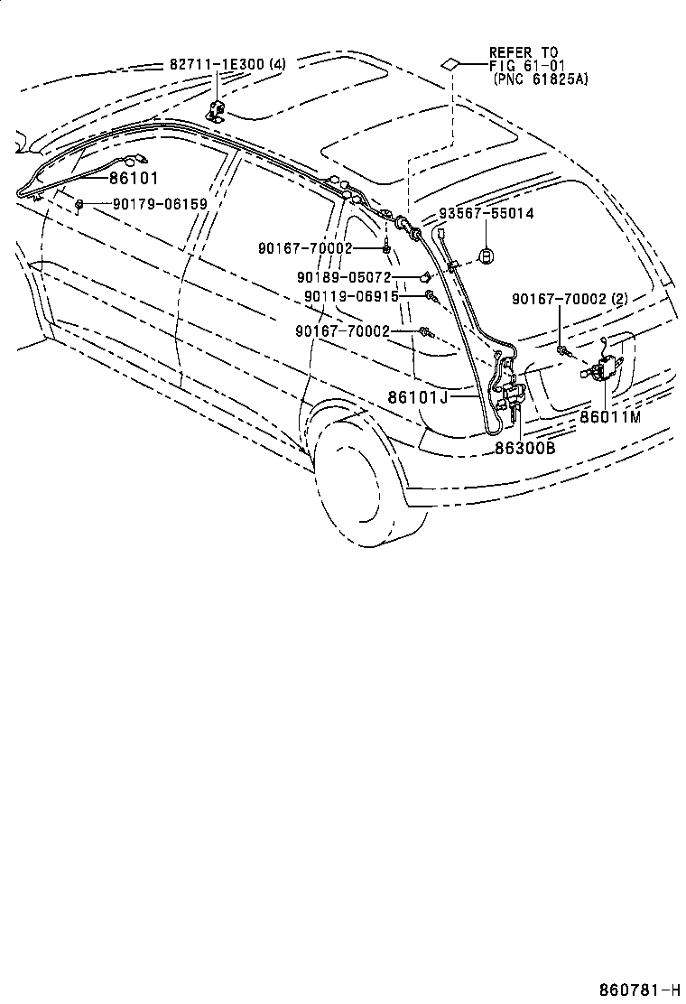 86300-44060 ANTENNA ASSY, W/HOLDER product image