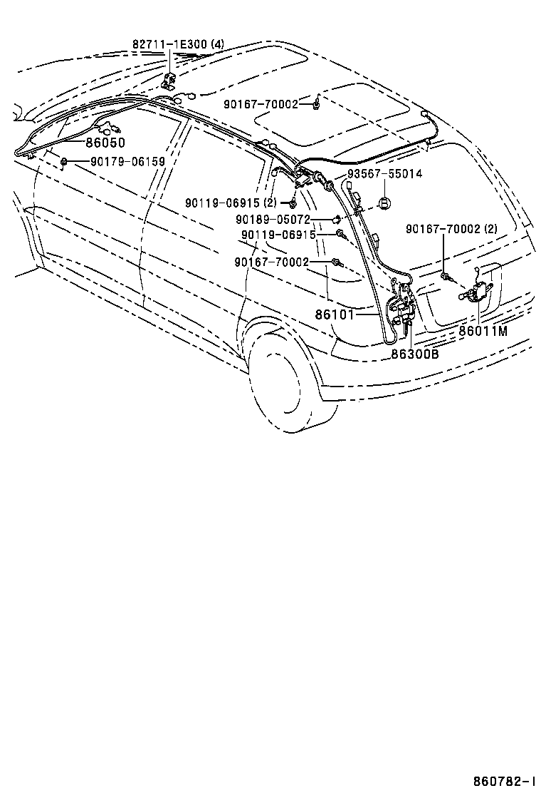 86300-44060 ANTENNA ASSY, W/HOLDER product image