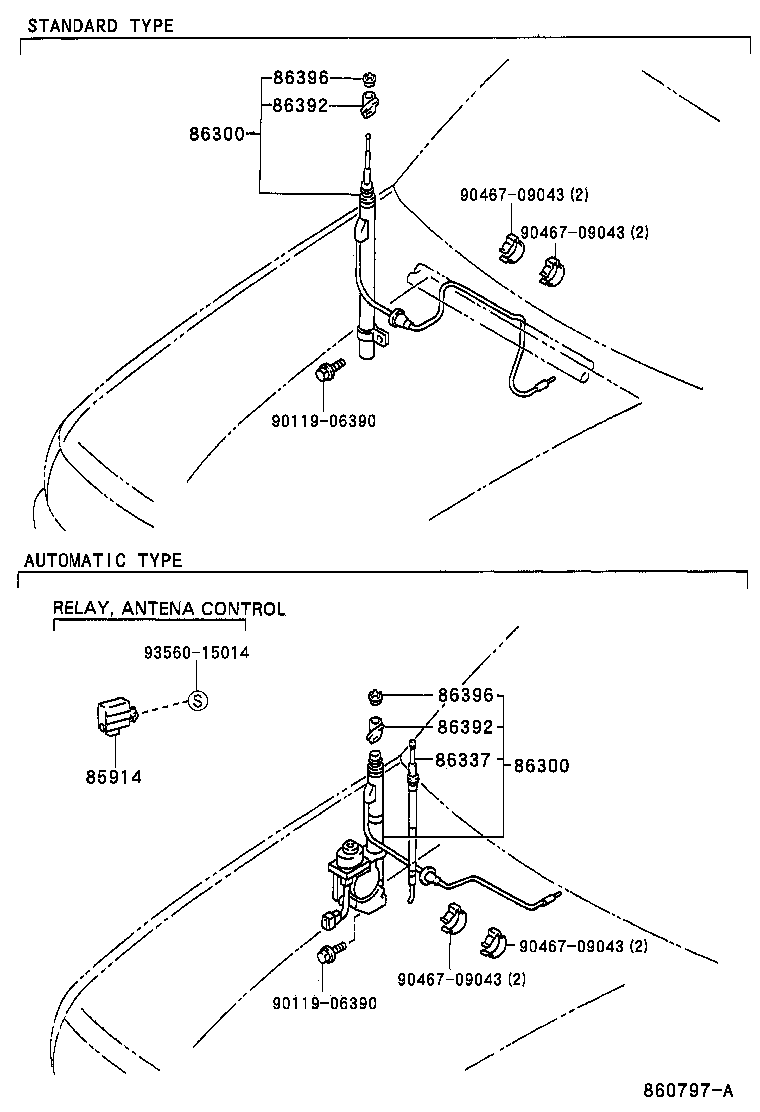 86300-35080 ANTENNA ASSY, W/HOLDER product image