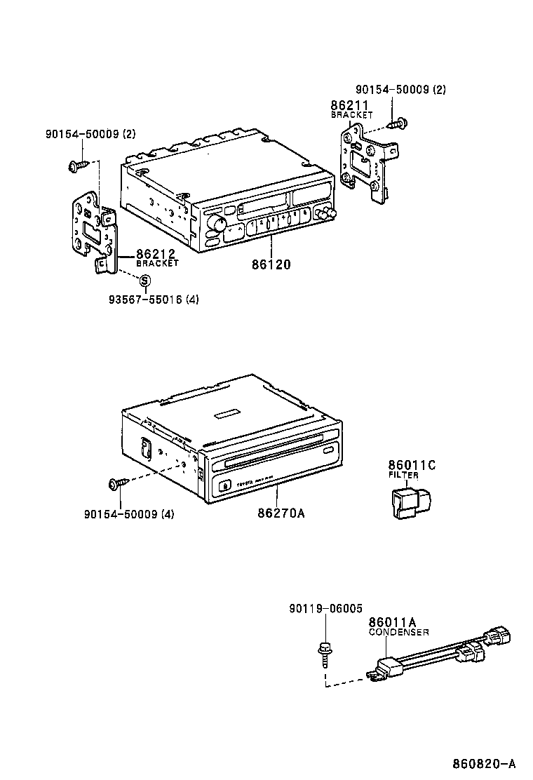 86120-20470 RECEIVER ASSY, RADIO product image