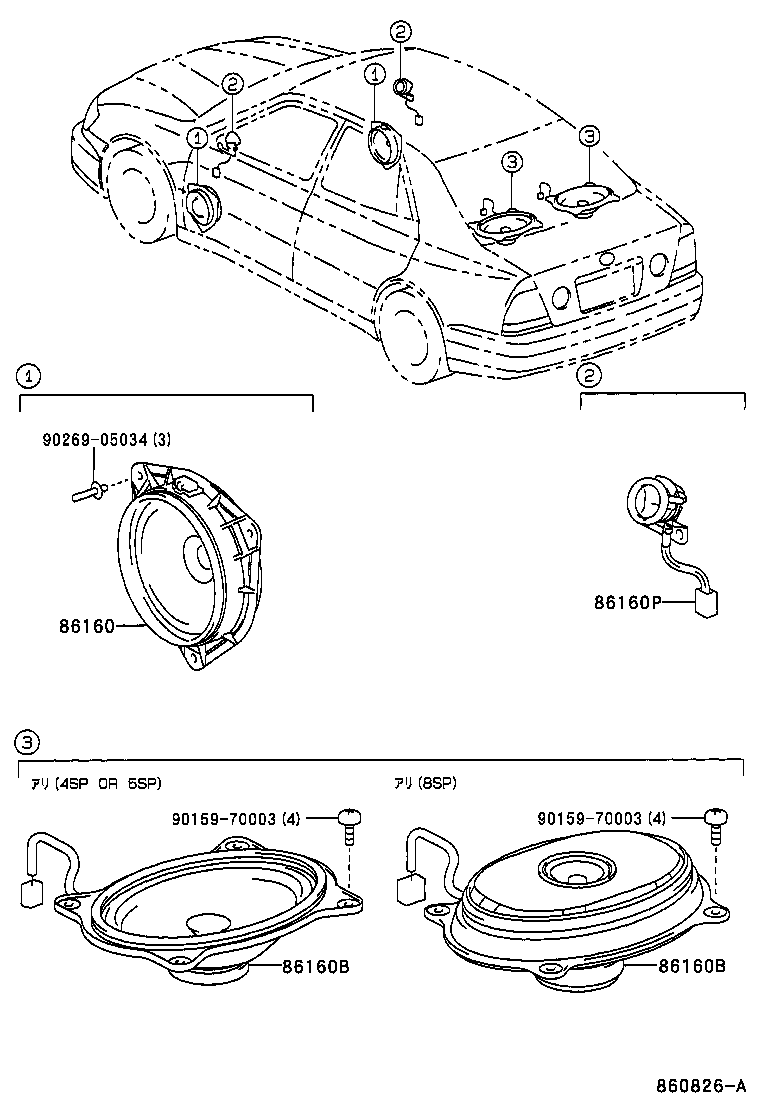 86160-53030 SPEAKER ASSY, REAR product image