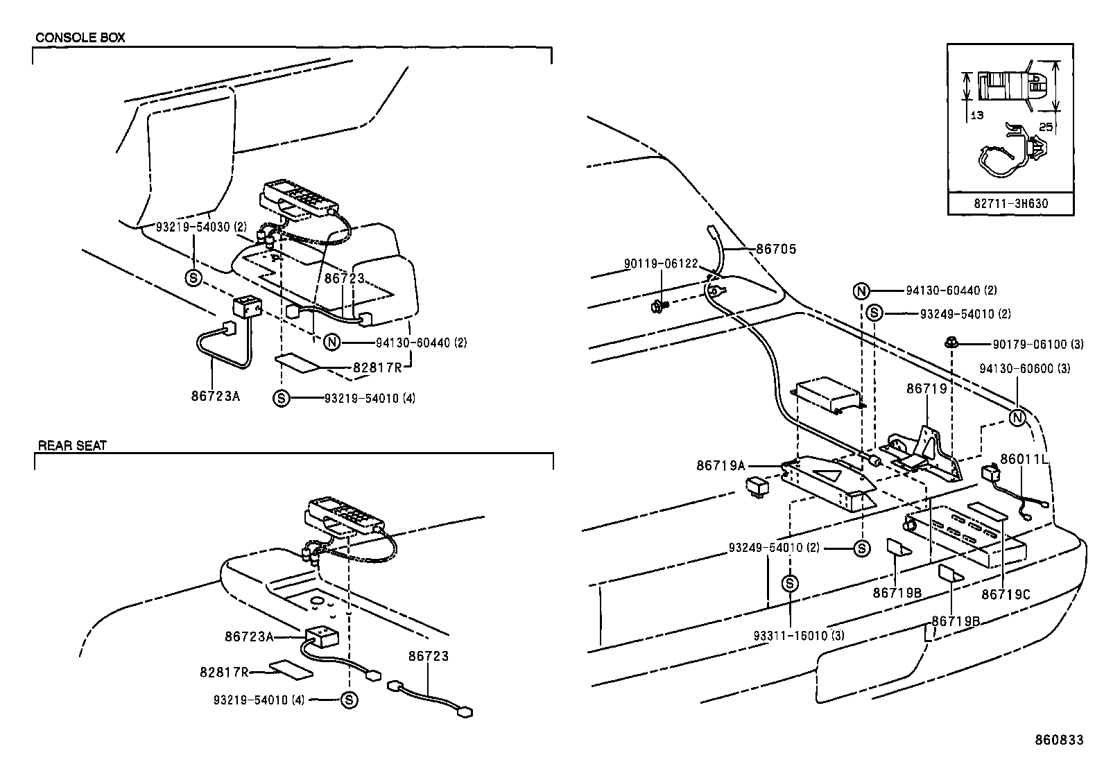 86719-50110 BRACKET, TELEPHONE NO.3 product image