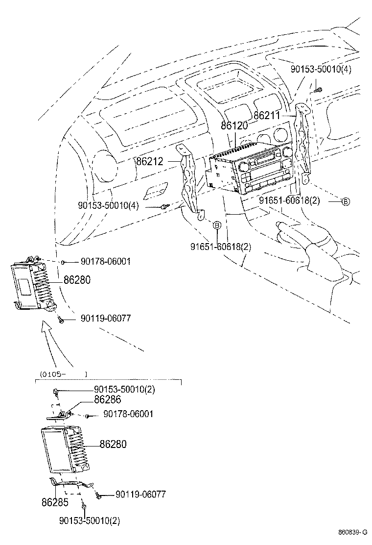 86212-53010 BRACKET, RADIO, NO.2 product image