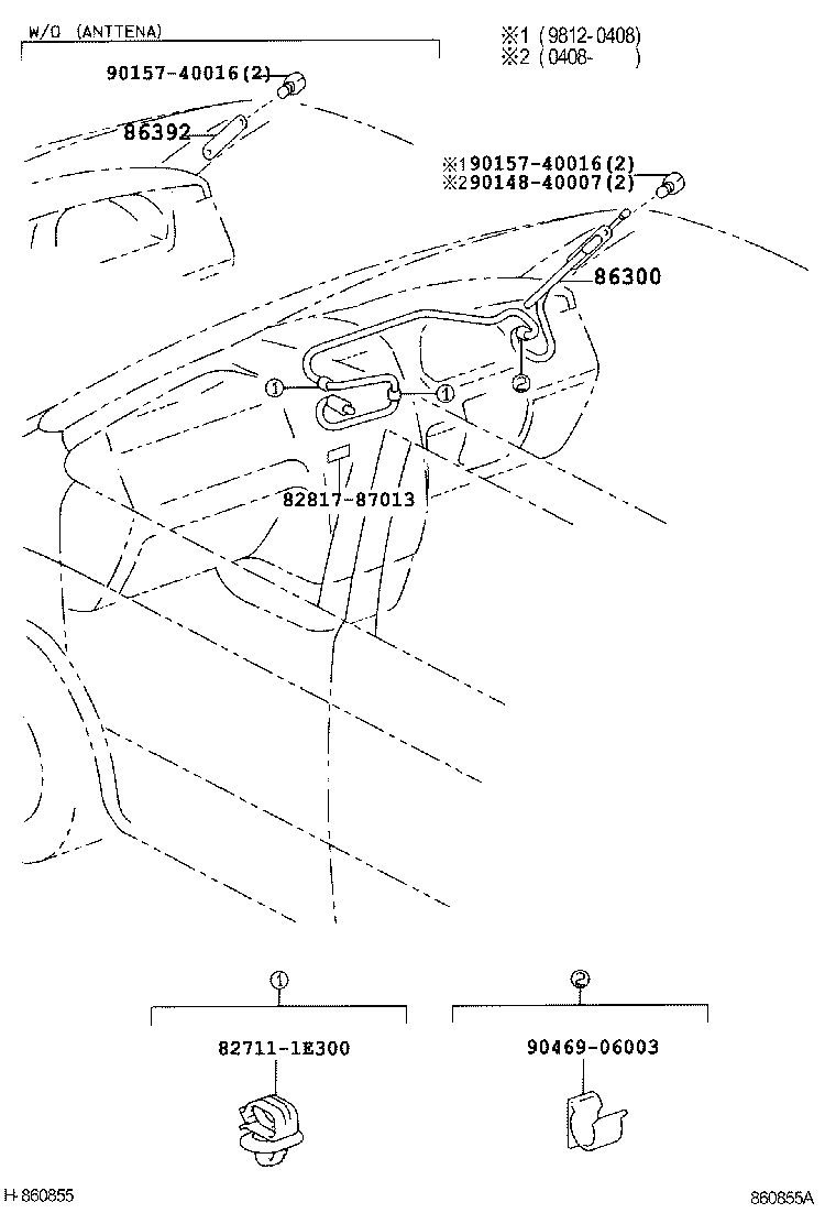 86300-28150 ANTENNA ASSY, W/HOLDER product image