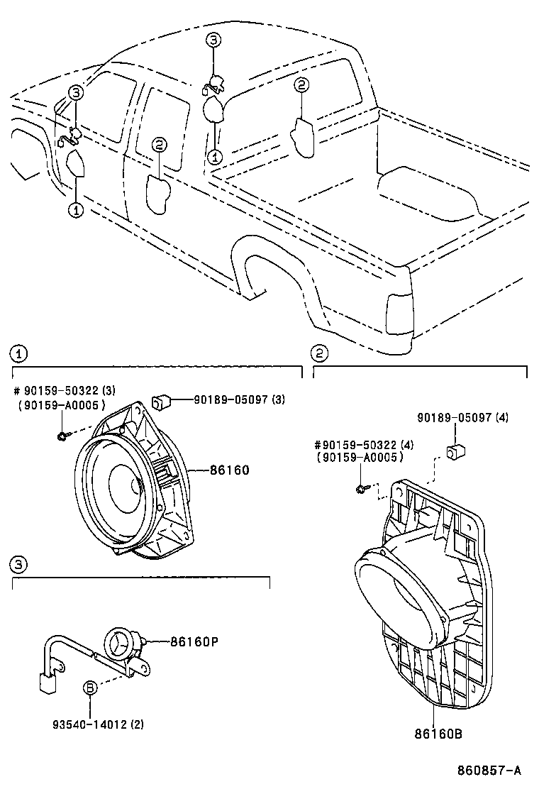 Toyota 86160-0C040 SPEAKER ASSY, FRONT NO.1