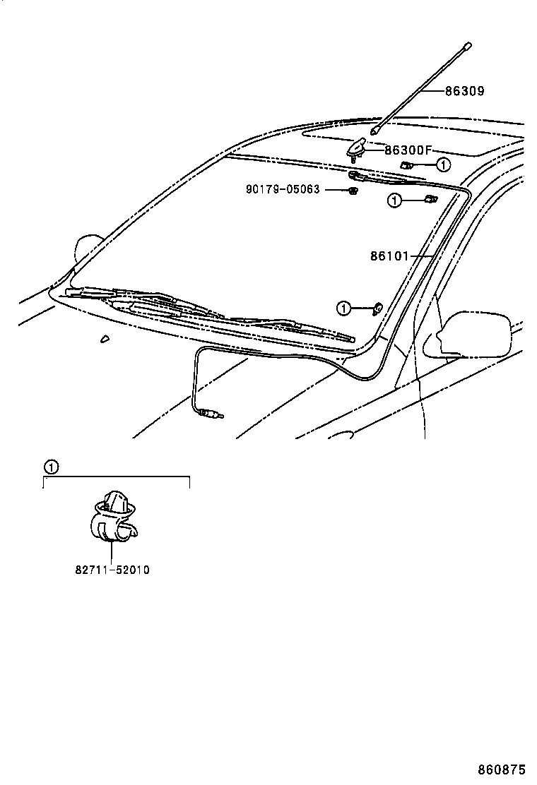 86101-52291 CORD SUB-ASSY, ANTENNA, NO.2 product image