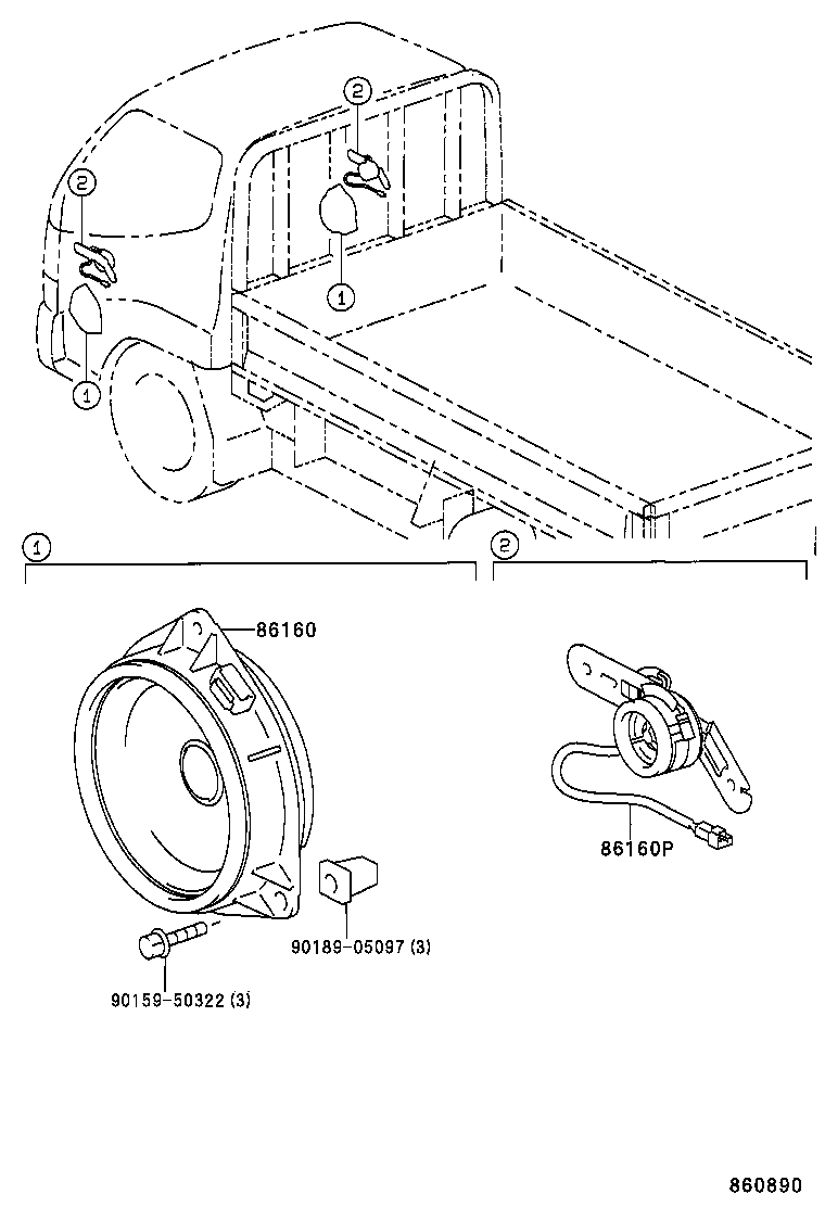 86160-37100 SPEAKER ASSY, FRONT NO.2 product image