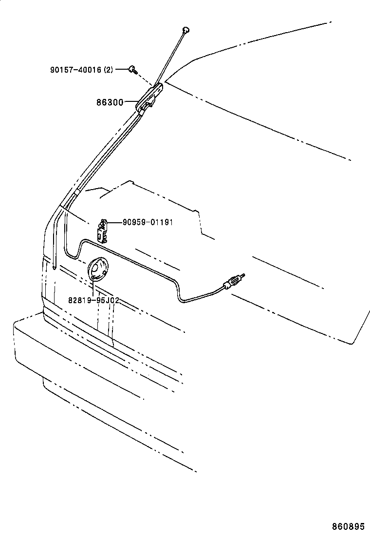 86300-27040 ANTENNA ASSY, W/HOLDER product image