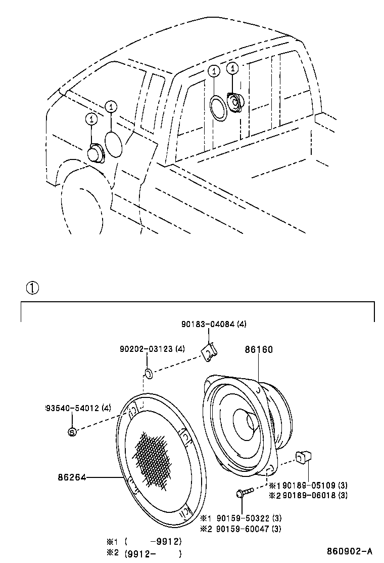 86160-27040 SPEAKER ASSY, FRONT NO.1 product image