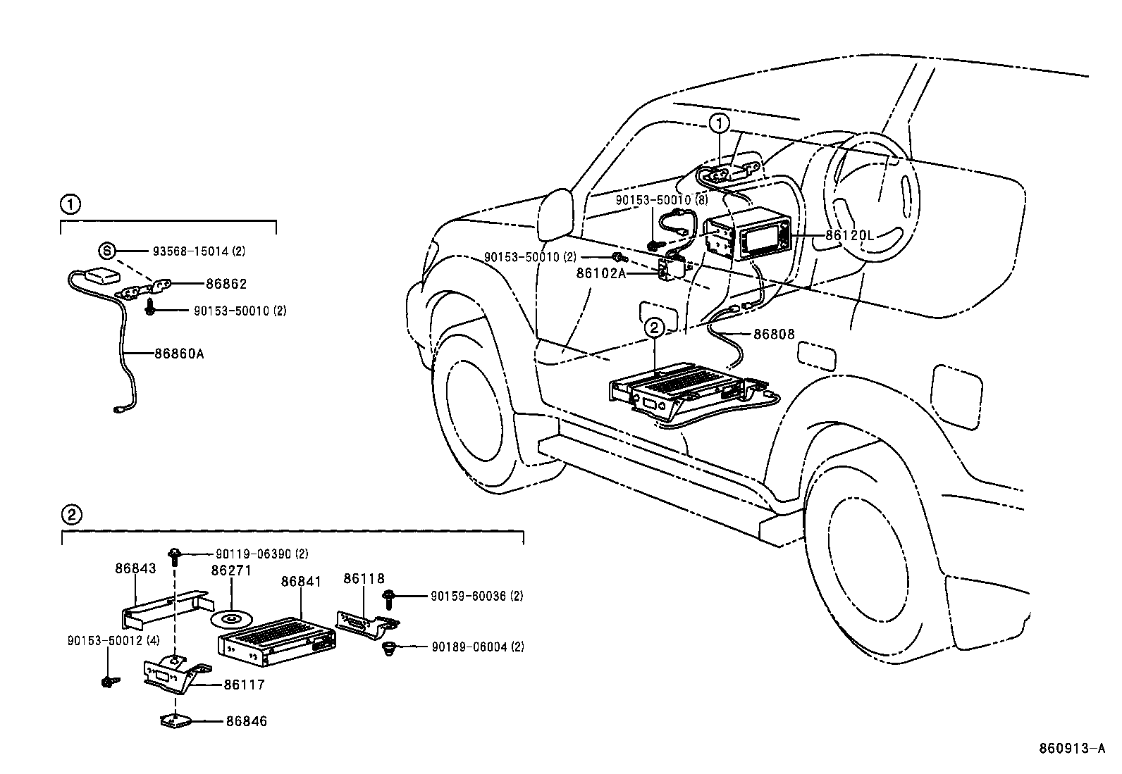 86117-60021 BRACKET, MULTI-DISPLAY CONTROLLER, A product image