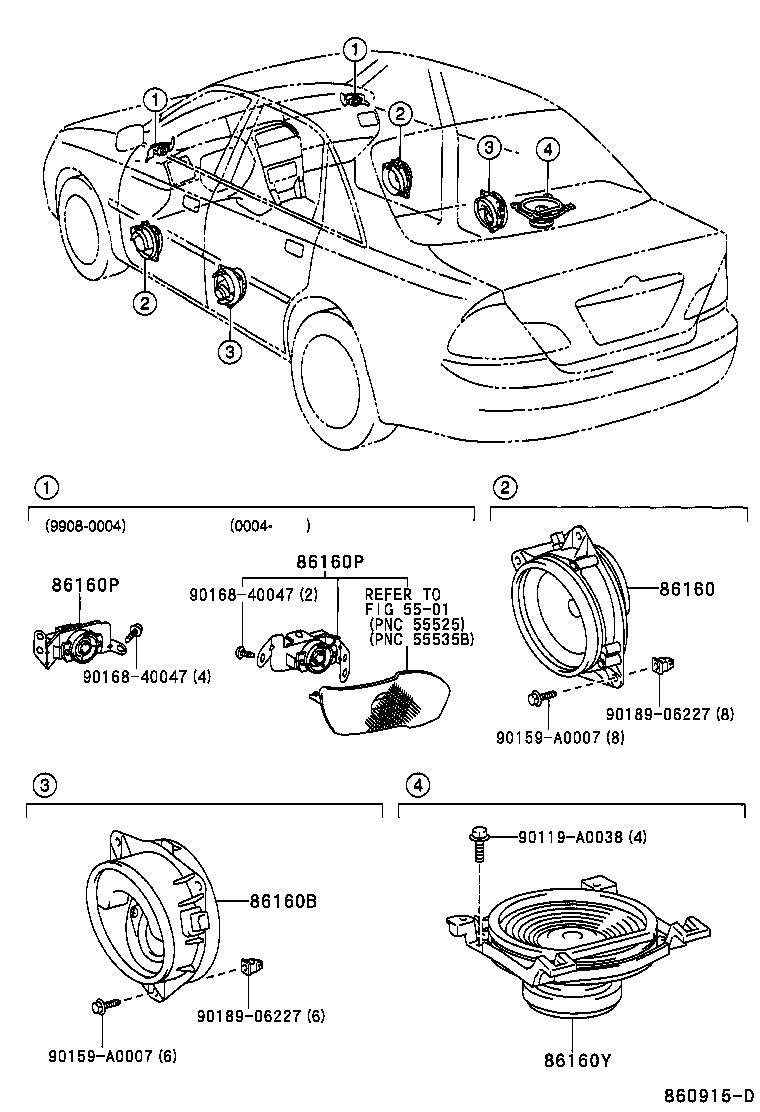 Toyota 86160-AC150 SPEAKER ASSY, FRONT NO.1