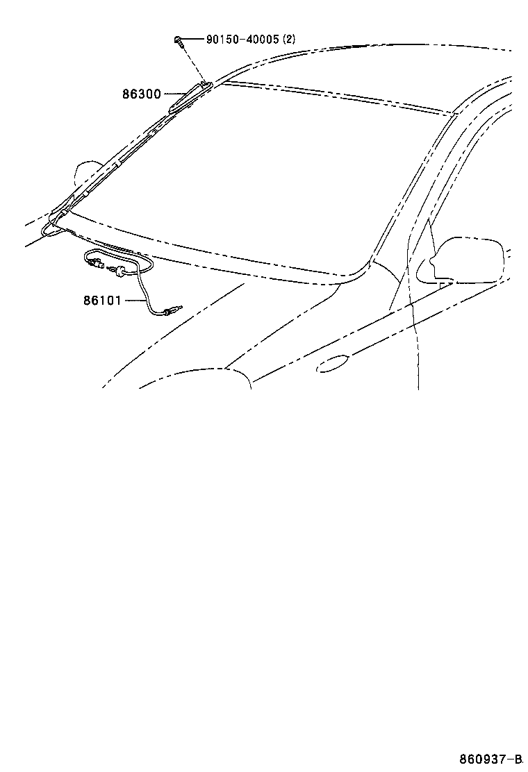 86300-52090 ANTENNA ASSY, W/HOLDER product image
