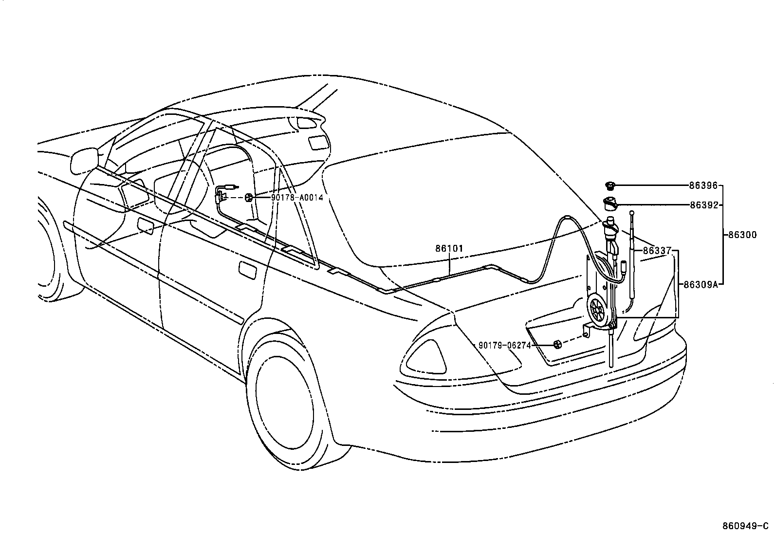 86392-AC020 ORNAMENT, ANTENNA product image