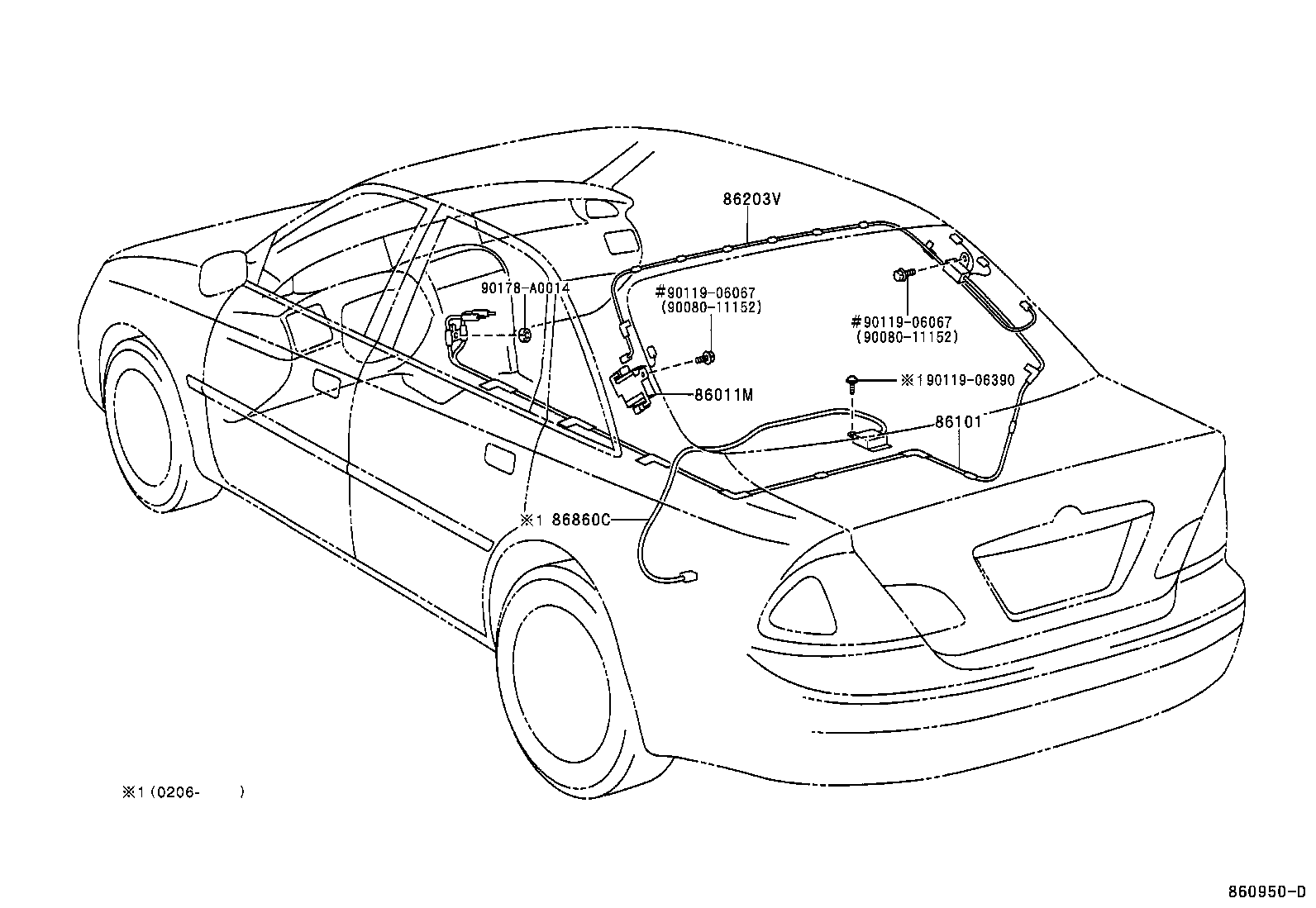 Toyota 86860-41021 ANTENNA ASSY, NAVIGATION