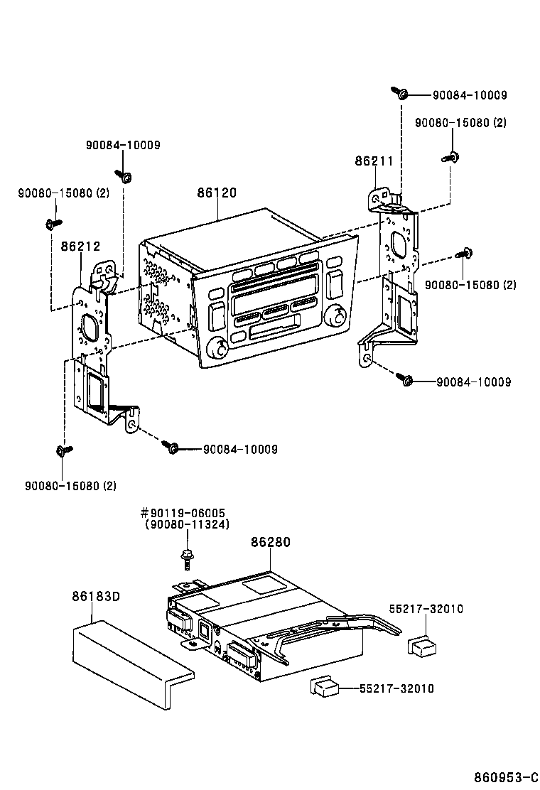 Toyota 86183-AC010-E0 COVER, AUDIO AMPLIFIER