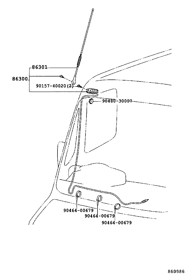 86301-37010 POLE SUB-ASSY, ANTENNA product image
