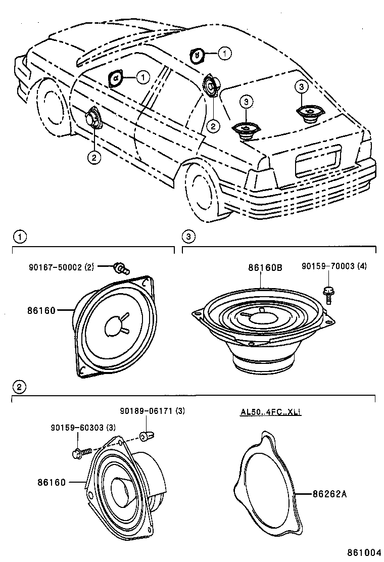 86160-0A050 SPEAKER ASSY, FRONT NO.1 product image