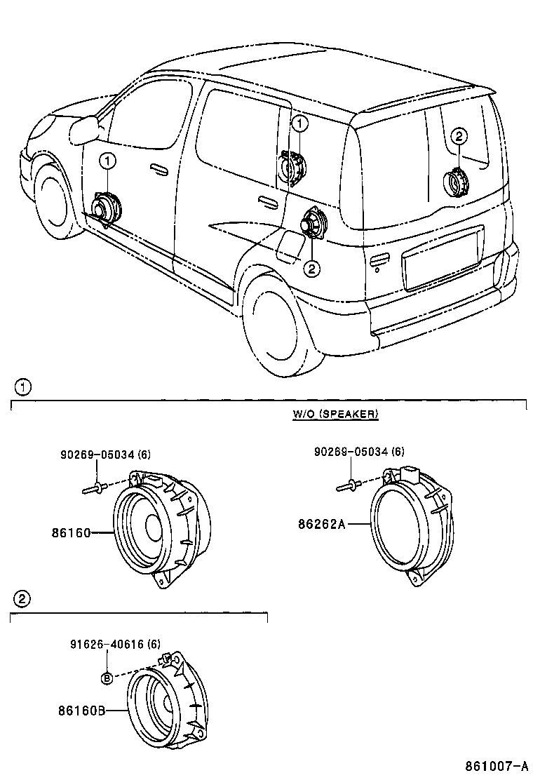 86160-52030 SPEAKER ASSY, REAR product image