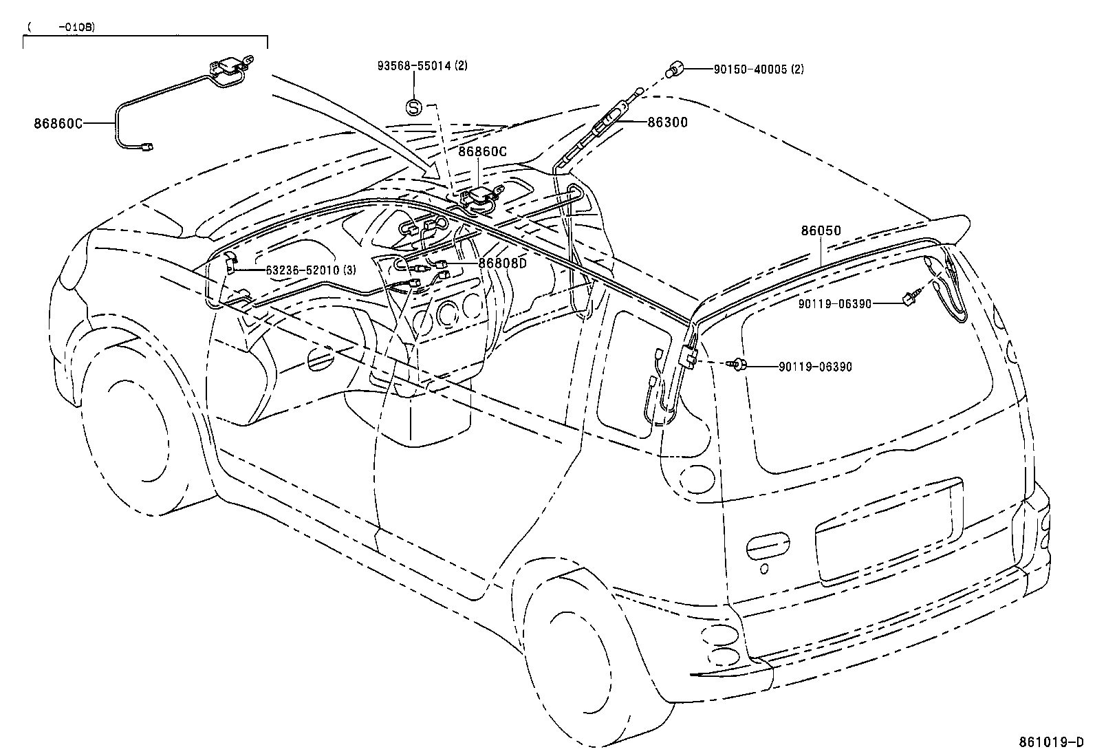 86050-52140 CORD SUB-ASSY, ANTENNA product image