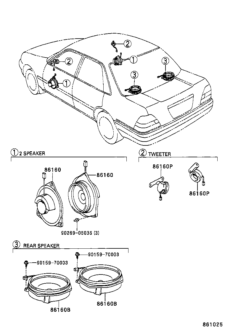 86160-12840 SPEAKER ASSY, FRONT NO.2 product image