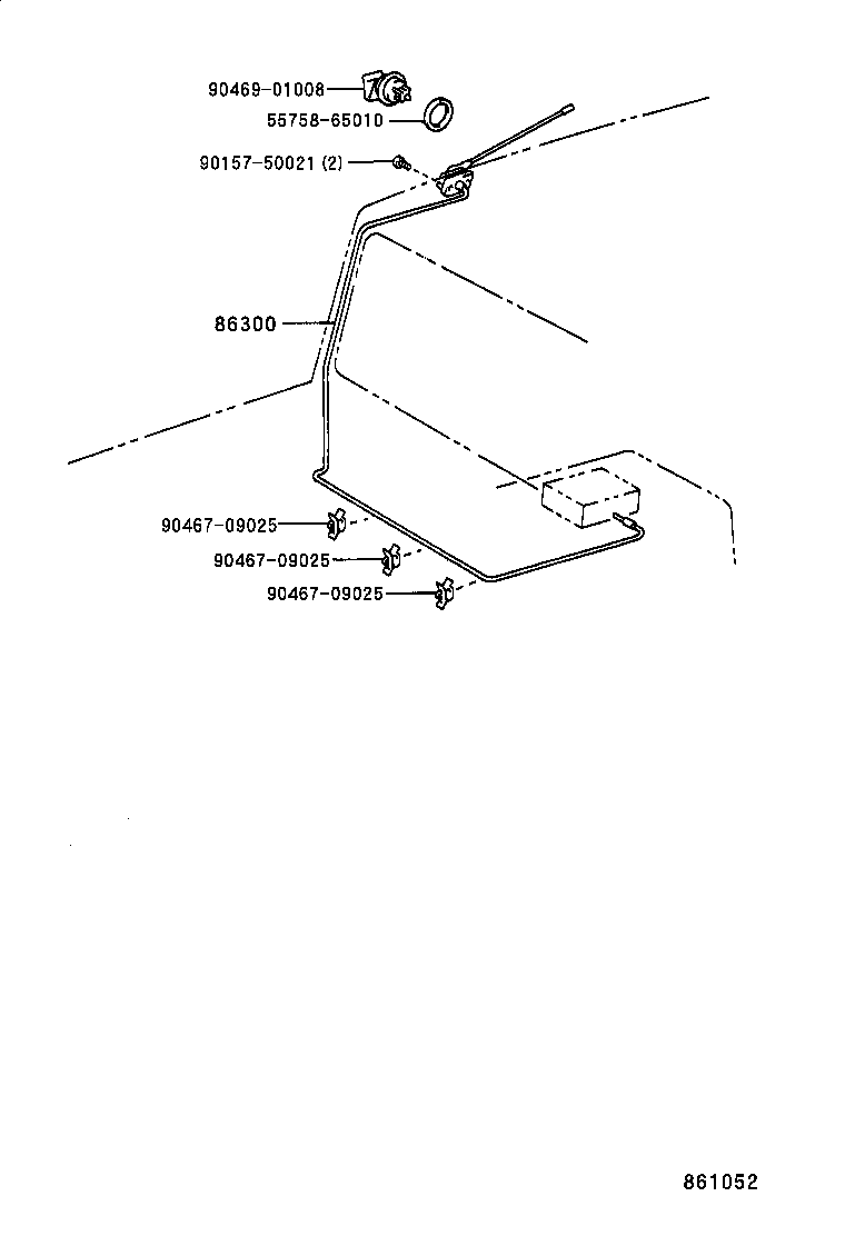 86300-65020 ANTENNA ASSY, W/HOLDER product image