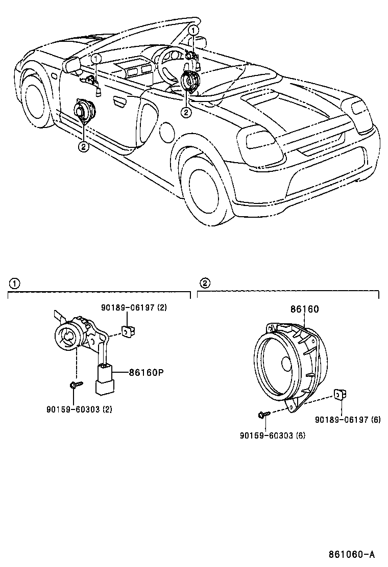 Toyota 86160-17150 SPEAKER ASSY, FRONT NO.2