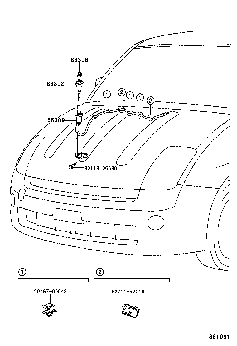 86392-52010 ORNAMENT, ANTENNA product image