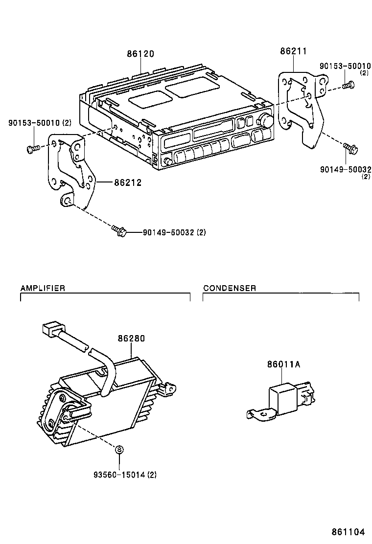 86212-35030 BRACKET, RADIO, NO.2 product image