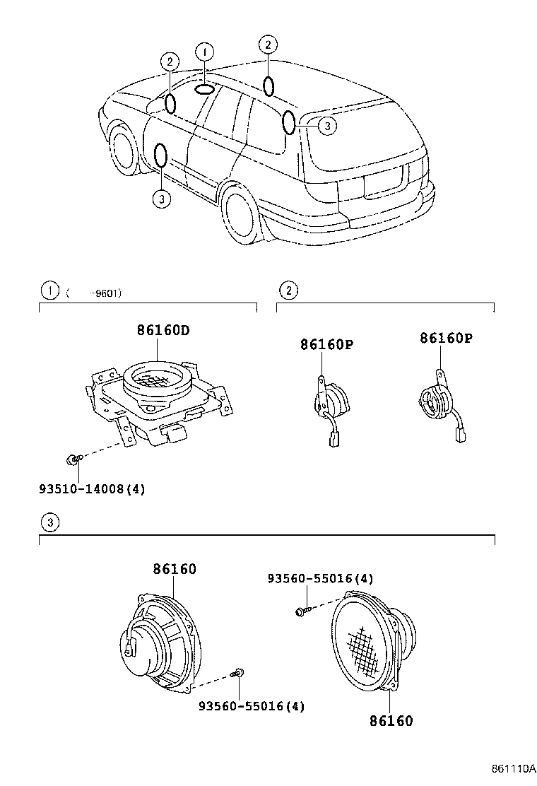 86160-21020 SPEAKER ASSY, REAR NO.2 product image
