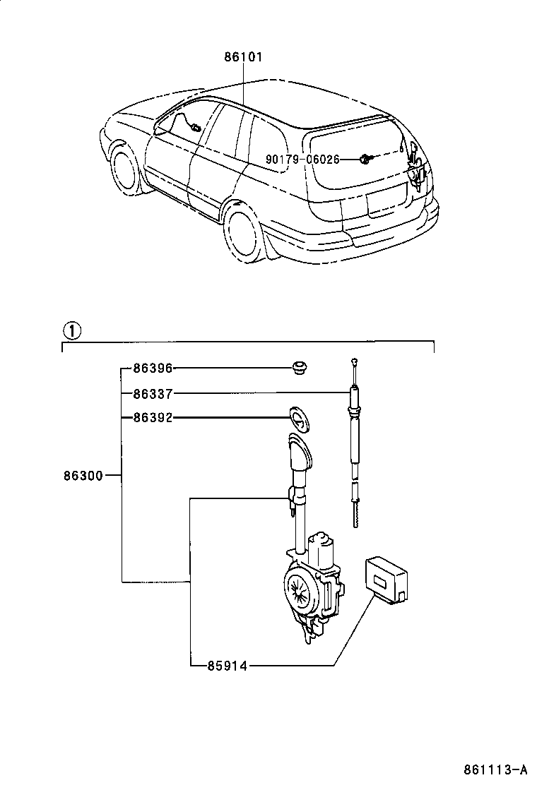 86300-21060 ANTENNA ASSY, W/HOLDER product image