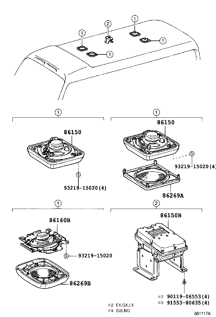 86160-36030 SPEAKER ASSY, REAR product image