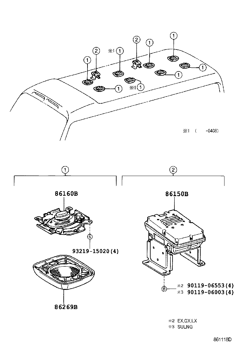 86160-36030 SPEAKER ASSY, REAR product image