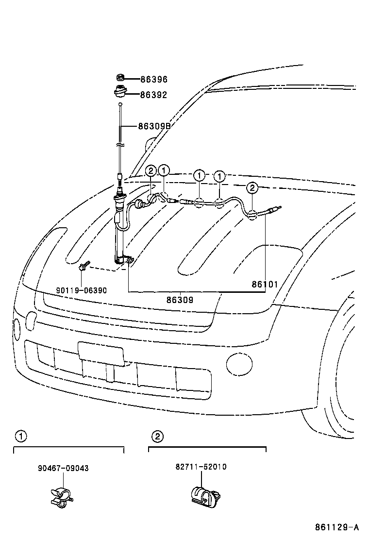 86392-52010 ORNAMENT, ANTENNA product image