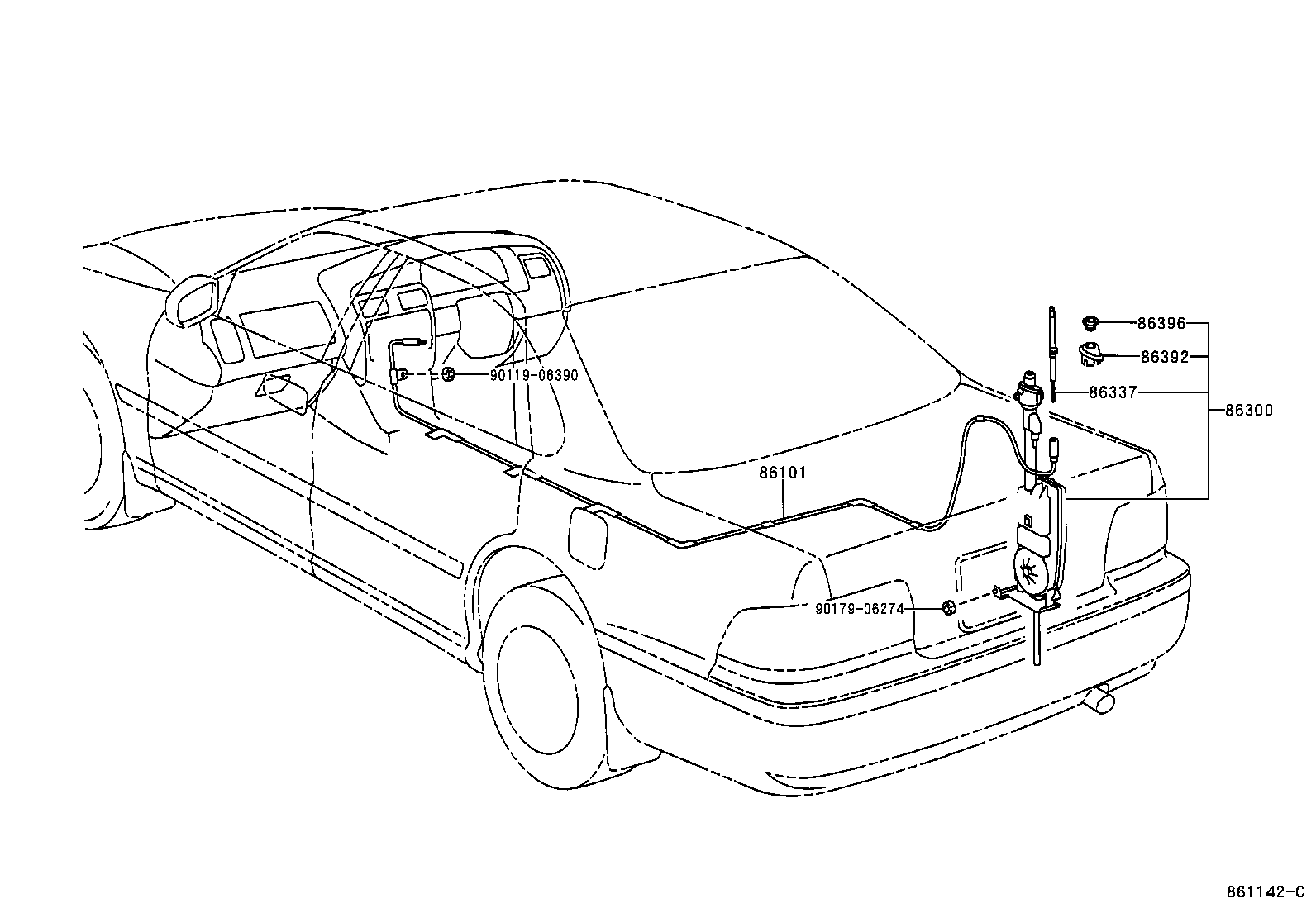 86300-YF030 ANTENNA ASSY, W/HOLDER product image