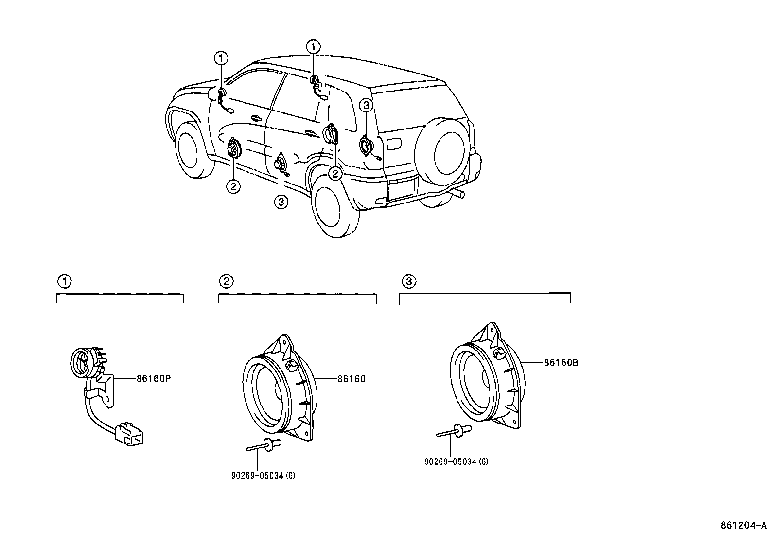 Toyota 86160-42070 SPEAKER ASSY, FRONT NO.1