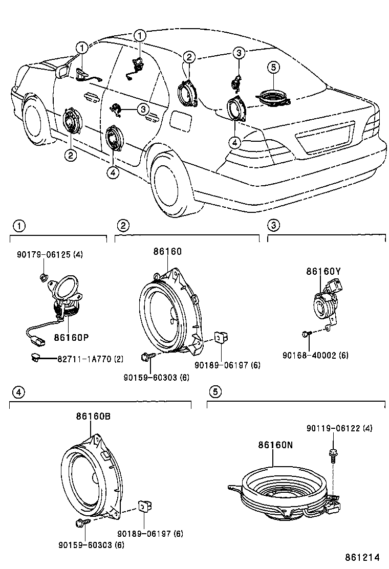 86160-50180 SPEAKER ASSY, REAR product image