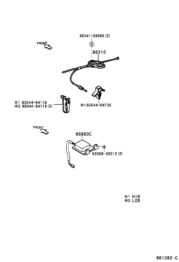 86310-97502 ANTENNA ASSY, W/O HOLDER product image