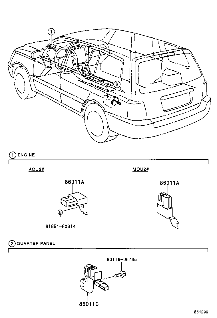 86117-48060 BRACKET, MULTI-DISPLAY CONTROLLER, A product image