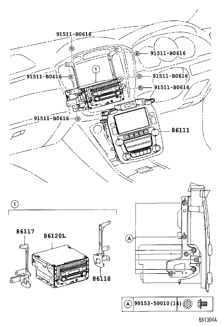 86029-48070 BRACKET SET, TELEVISION, NO.1 product image