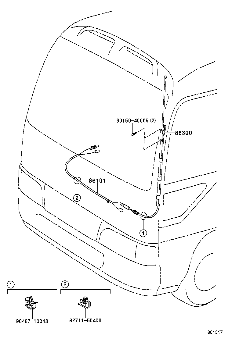 86300-36050 ANTENNA ASSY, W/HOLDER product image