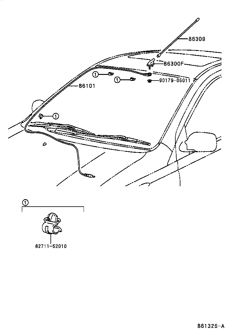 Toyota 86300-0D071 ANTENNA ASSY, AMPLIFIER, NO.1