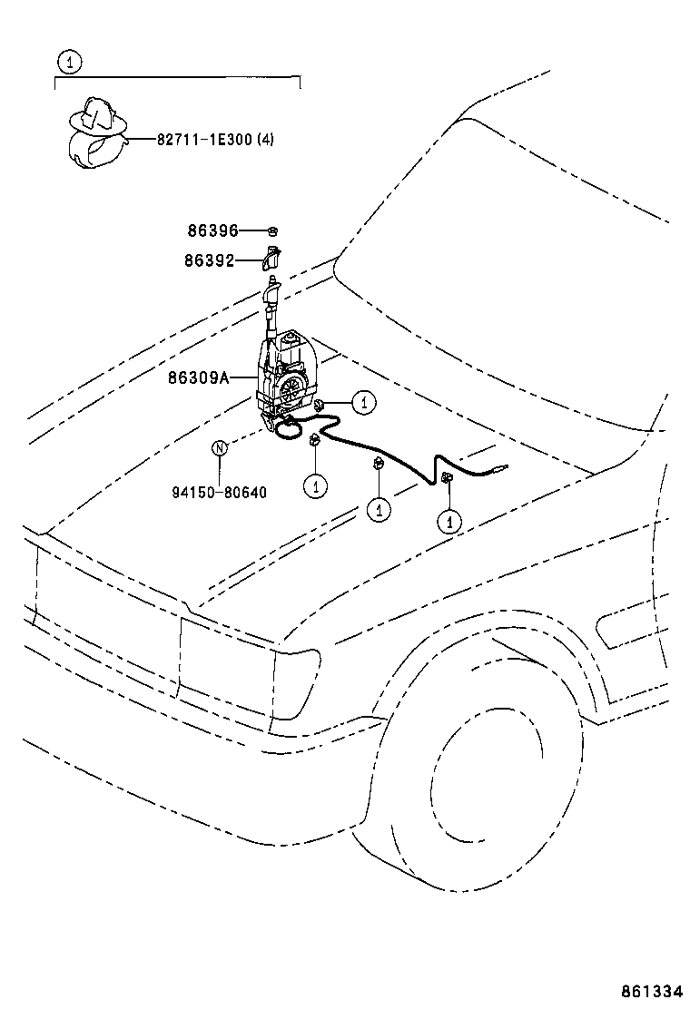 86300-0B010 ANTENNA ASSY, W/HOLDER product image