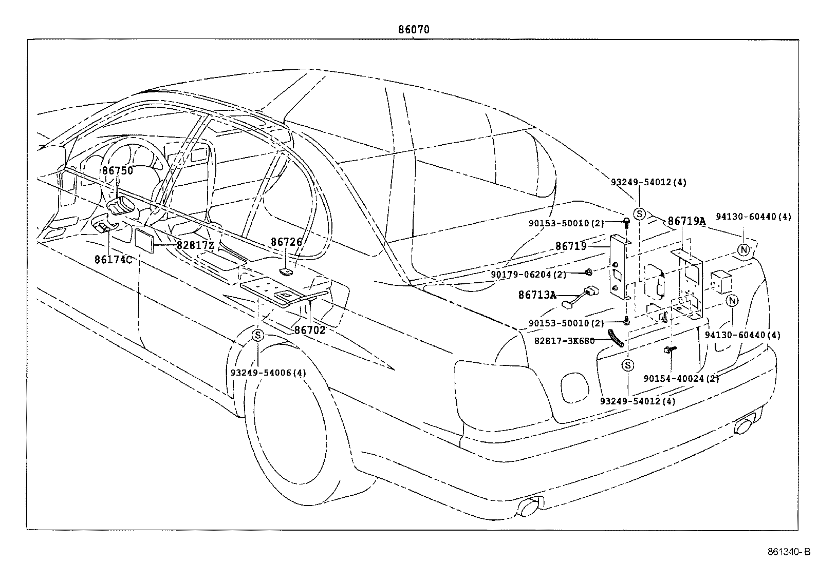 86705-30060 CORD SUB-ASSY, TELEPHONE ANTENNA product image