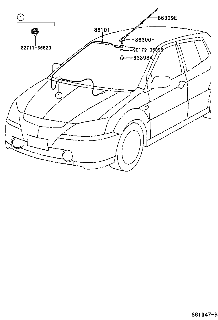 86101-0W070 CORD SUB-ASSY, ANTENNA product image