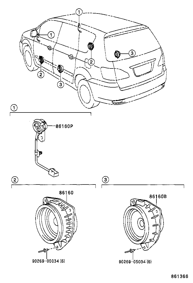 86160-44170 SPEAKER ASSY, FRONT NO.2 product image