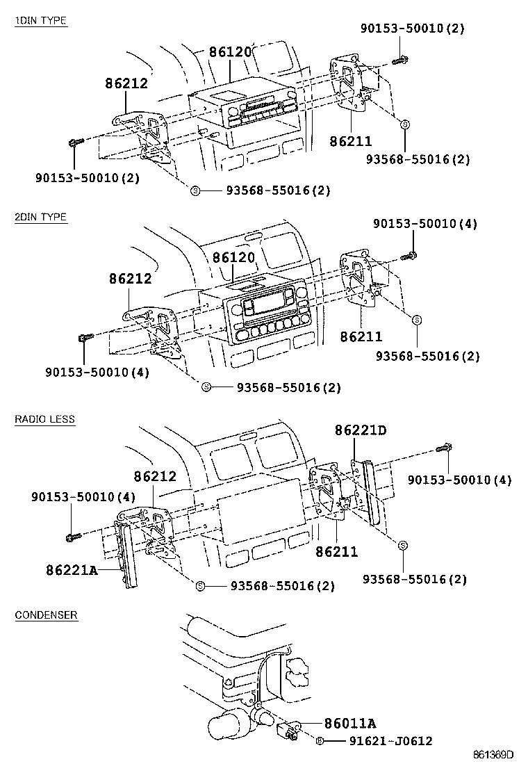 86212-44050 BRACKET, RADIO, NO.2 product image