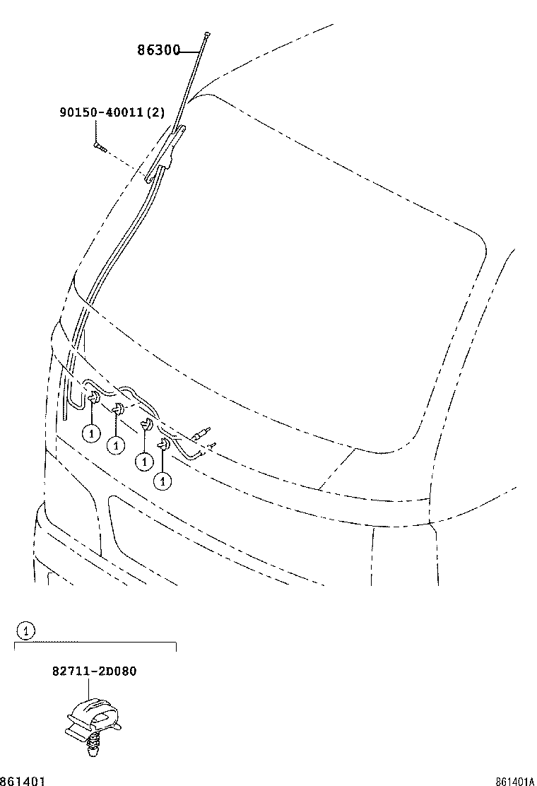 86300-37110 ANTENNA ASSY, W/HOLDER product image