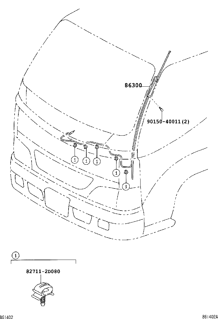 86300-37110 ANTENNA ASSY, W/HOLDER product image