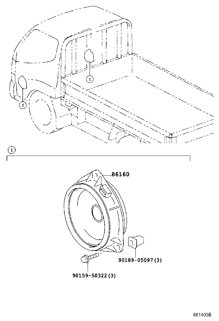 86160-37090 SPEAKER ASSY, FRONT NO.1 product image